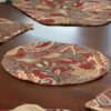 Sweet Pea Linens - Garnet Paisley Matelasse Charger-Center Round Placemat (SKU#: R-1015-A12) - Table Setting