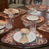 Sweet Pea Linens - Garnet Paisley Matelasse Wedge-Shaped Placemats - Set of Two (SKU#: RS2-1006-A12) - Alternate Table Setting