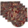Sweet Pea Linens - Garnet Paisley Matelasse Rectangle Placemats - Set of Four plus Center Round-Charger (SKU#: RS5-1002-A12) - Main Product Image
