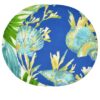 Sweet Pea Linens - Blue Seashell & Tropical Leaf Outdoor Fabric 15 inch Charger-Round Placemat (SKU#: R-1017-A13) - Main Product Image
