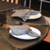 Sweet Pea Linens - Black Yarn Dyed Cloth Napkin (SKU#: R-1010-A14) - Table Setting