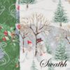 Sweet Pea Linens - Quilted Snowman and Christmas Sleighs Charger-Center Round Placemat (SKU#: R-1015-A16) - Swatch