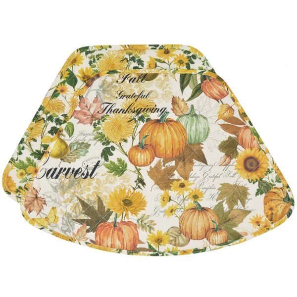 Sweet Pea Linens - Quilted Bright Fall, Harvest, Sunflower and Pumpkin Wedge-Shaped Placemat (SKU#: R-1006-A17) - Main Product Image