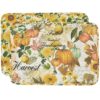 Sweet Pea Linens - Quilted Bright Fall, Harvest, Sunflower and Pumpkin Rectangle Placemats - Set of Two (SKU#: RS2-1001-A17) - Main Product Image