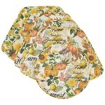 Sweet Pea Linens - Quilted Bright Fall, Harvest, Sunflower and Pumpkin Wedge-Shaped Placemats - Set of Four plus Center Round-Charger (SKU#: RS5-1006-A17) - Main Product Image