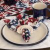 Sweet Pea Linens - Red, White & Blue, Stars & Stripes Flag Cloth Napkin (SKU#: R-1010-A7) - Table Setting