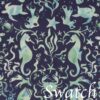 Sweet Pea Linens - Blue & Green Seahorse and Seashell Print Cloth Napkin (SKU#: R-1010-A9) - Swatch