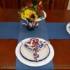 Sweet Pea Linens - Darker Blue Denim 72 inch Table Runner (SKU#: R-1024-B26) - Alternate Table Setting