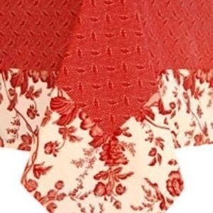 Sweet Pea Linens - Red Romance Print 54 inch Square Table Cloth (SKU#: R-1008-C2) - Main Product Image