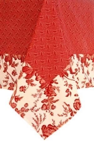 Sweet Pea Linens - Red Romance Print 54 inch Square Table Cloth (SKU#: R-1008-C2) - Main Product Image