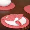 Sweet Pea Linens - Red Romance Print Charger-Center Round Placemat (SKU#: R-1015-C2) - Table Setting