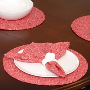 Sweet Pea Linens - Red Romance Print Charger-Center Round Placemat (SKU#: R-1015-C2) - Table Setting