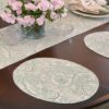 Sweet Pea Linens - Sea Mist Green Paisley Charger-Center Round Placemat (SKU#: R-1015-C5) - Table Setting