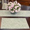Sweet Pea Linens - Sea Mist Green Paisley Rectangle Placemats - Set of Two (SKU#: RS2-1002-C5) - Table Setting