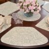 Sweet Pea Linens - Sea Mist Green Paisley Wedge-Shaped Placemats - Set of Two (SKU#: RS2-1006-C5) - Table Setting