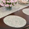 Sweet Pea Linens - Sea Mist Green Paisley Charger-Center Round Placemats - Set of Two (SKU#: RS2-1015-C5) - Table Setting