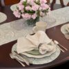 Sweet Pea Linens - Sea Mist Green Paisley Charger-Center Round Placemats - Set of Two (SKU#: RS2-1015-C5) - Alternate Table Setting