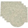 Sweet Pea Linens - Sea Mist Green Paisley Rectangle Placemats - Set of Four plus Center Round-Charger (SKU#: RS5-1002-C5) - Main Product Image