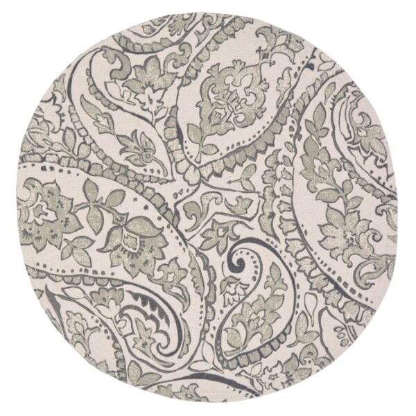 Sweet Pea Linens - Pewter Grey Paisley Charger-Center Round Placemat (SKU#: R-1015-C6) - Main Product Image