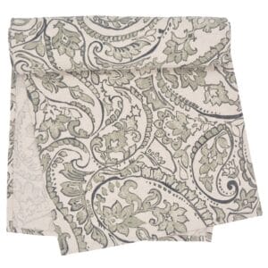 Sweet Pea Linens - Pewter Grey Paisley 60 inch Table Runner (SKU#: R-1021-C6) - Main Product Image