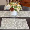 Sweet Pea Linens - Pewter Grey Paisley Rectangle Placemats - Set of Two (SKU#: RS2-1002-C6) - Table Setting