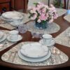 Sweet Pea Linens - Pewter Grey Paisley Wedge-Shaped Placemats - Set of Two (SKU#: RS2-1006-C6) - Alternate Table Setting