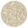 Sweet Pea Linens - Flaxen Yellow Paisley Charger-Center Round Placemat (SKU#: R-1015-C7) - Main Product Image