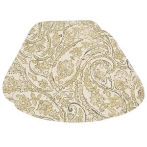 Sweet Pea Linens - Flaxen Yellow Paisley Wedge-Shaped Placemats - Set of Two (SKU#: RS2-1006-C7) - Main Product Image