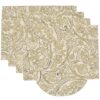 Sweet Pea Linens - Flaxen Yellow Paisley Rectangle Placemats - Set of Four plus Center Round-Charger (SKU#: RS5-1002-C7) - Main Product Image