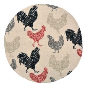 Sweet Pea Linens - Rifton Red Rooster Charger-Center Round Placemat (SKU#: R-1015-C8) - Main Product Image