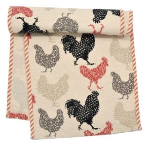 Sweet Pea Linens - Rifton Red Rooster 60 inch Table Runner (SKU#: R-1021-C8) - Main Product Image