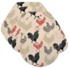 Sweet Pea Linens - Rifton Red Rooster Wedge-Shaped Placemats - Set of Four plus Center Round-Charger (SKU#: RS5-1006-C8) - Main Product Image