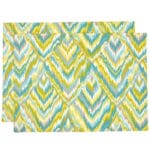 Ludlow Teal & Lime Chevron Print Rectangle Placemat