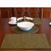 Sweet Pea Linens - Green Pintucked Rectangle Placemats - Set of Two (SKU#: RS2-1002-D4) - Table Setting