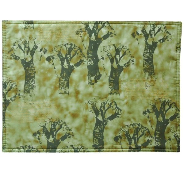Sweet Pea Linens - Sage Green Broccoli Print Rectangle Placemats - Set of Two (SKU#: RS2-1002-E11) - Main Product Image