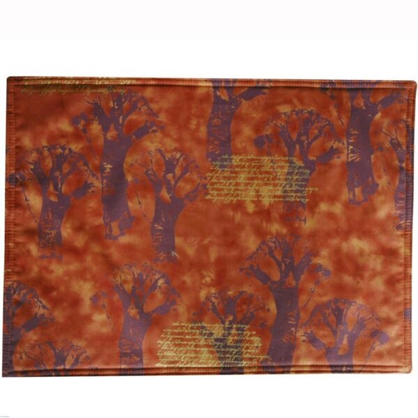 Sweet Pea Linens - Terracotta Brocolli Print Rectangle Placemats - Set of Two (SKU#: RS2-1002-E12) - Main Product Image