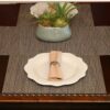 Sweet Pea Linens - Driftwood (Black & Tan) Wipe Clean Rectangle Placemats - Set of Two (SKU#: RS2-1002-F14) - Table Setting
