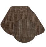 Sweet Pea Linens - Driftwood (Black & Tan) Wipe Clean Wedge-Shaped Placemats - Set of Four plus Center Round-Charger (SKU#: RS5-1006-F14) - Main Product Image