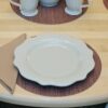 Sweet Pea Linens - Redwood (Brick & Tan) Wipe Clean Charger-Center Round Placemat (SKU#: R-1015-F15) - Table Setting