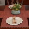 Sweet Pea Linens - Redwood (Brick & Tan) Wipe Clean Rectangle Placemats - Set of Two (SKU#: RS2-1002-F15) - Table Setting