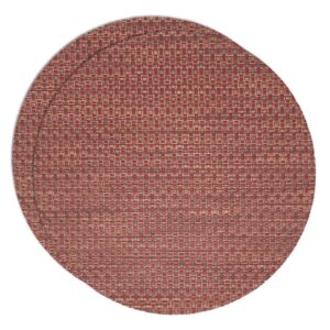 Sweet Pea Linens - Redwood (Brick & Tan) Wipe Clean Charger-Center Round Placemats - Set of Two (SKU#: RS2-1015-F15) - Main Product Image