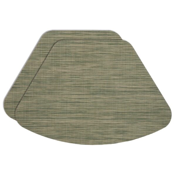 Sweet Pea Linens - Green/Tan Wipe Clean Wedge-Shaped Placemat (SKU#: R-1006-F16) - Main Product Image