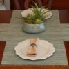 Sweet Pea Linens - Green/Tan Wipe Clean Rectangle Placemats - Set of Two (SKU#: RS2-1002-F16) - Table Setting