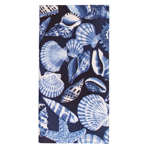 Sweet Pea Linens - Blue Seashell Rolled Hem Cloth Napkin (SKU#: R-1010-F18) - Main Product Image