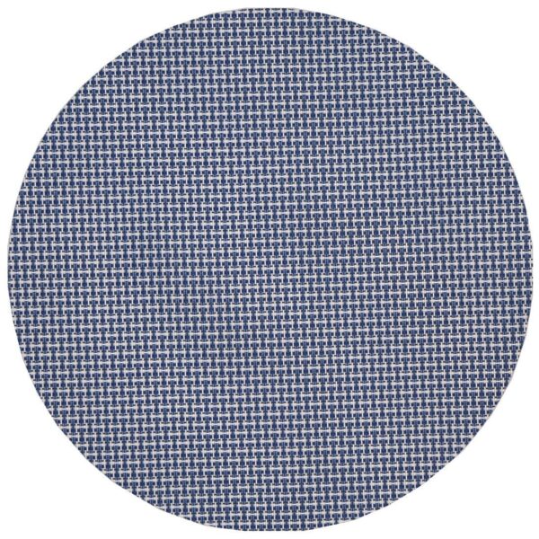 Sweet Pea Linens - Blue/White Wipe Clean Charger-Center Round Placemat (SKU#: R-1015-F18) - Main Product Image
