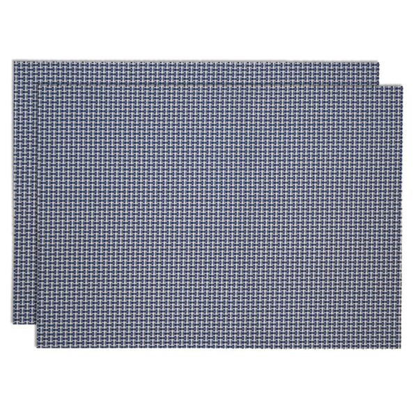 Sweet Pea Linens - Blue/White Wipe Clean Rectangle Placemats - Set of Two (SKU#: RS2-1002-F18) - Main Product Image