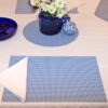 Sweet Pea Linens - Blue/White Wipe Clean Rectangle Placemats - Set of Two (SKU#: RS2-1002-F18) - Table Setting