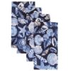 Sweet Pea Linens - Blue Seashell Rolled Hem Cloth Napkins - Set of Four (SKU#: RS4-1010-F18) - Main Product Image