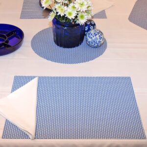 Blue & White Wipe-Clean Table Linen Collection