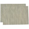 Sweet Pea Linens - Seafoam Green/Tan Wipe Clean Rectangle Placemats - Set of Two (SKU#: RS2-1002-F19) - Main Product Image